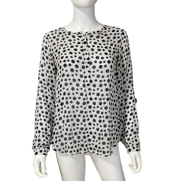 ANN TAYLOR LOFT Polka Dot Button Down Shirt Size S - Picture 3 of 8